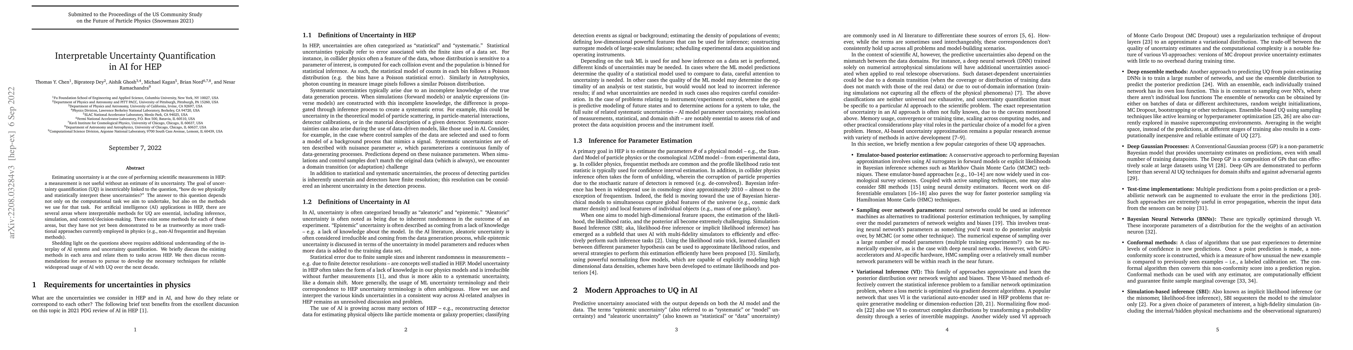 Thumbnail for Interpretable Uncertainty Quantification in AI for HEP