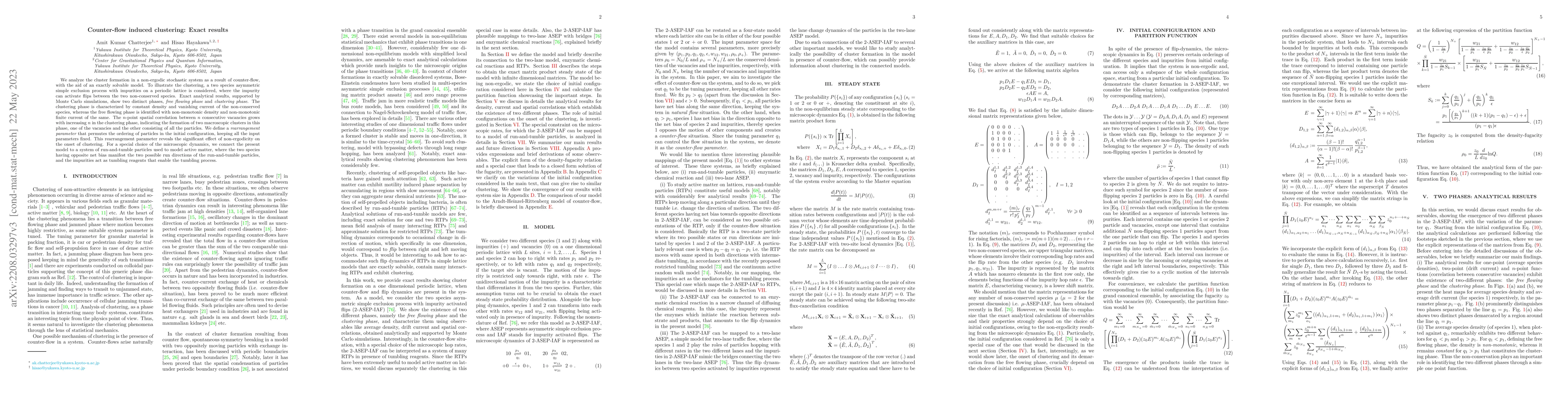 Thumbnail for Counter-flow induced clustering: Exact results