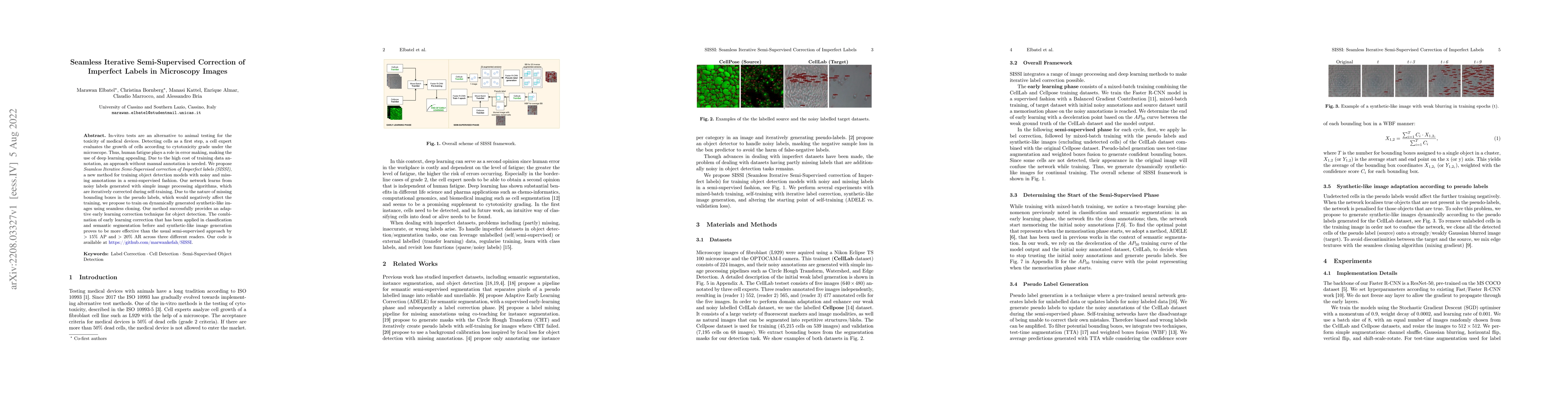 Thumbnail for Seamless Iterative Semi-Supervised Correction of Imperfect Labels in
  Microscopy Images