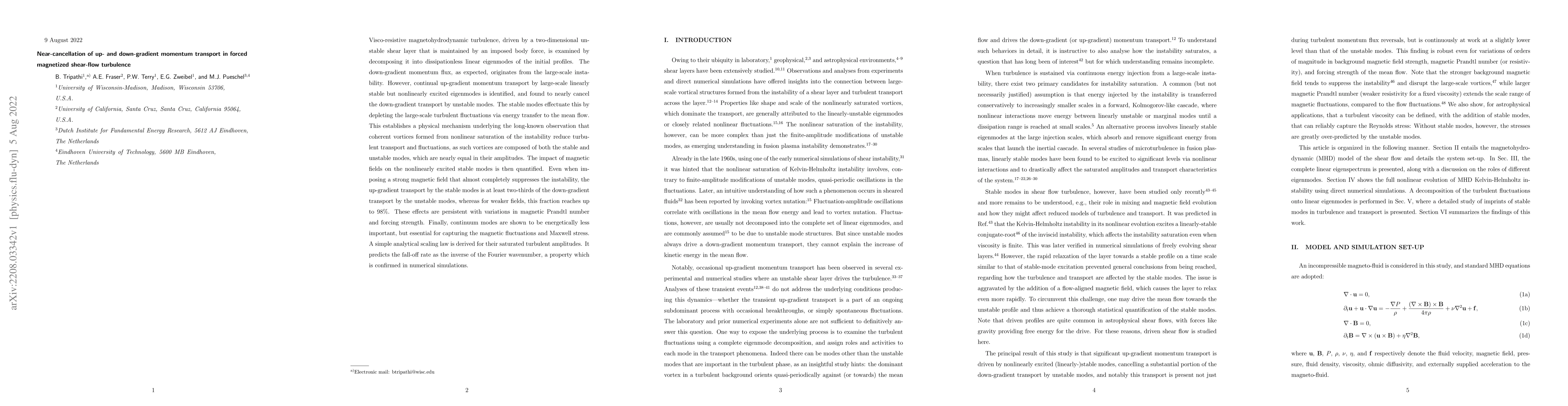 Thumbnail for Near-cancellation of up- and down-gradient momentum transport in forced
  magnetized shear-flow turbulence