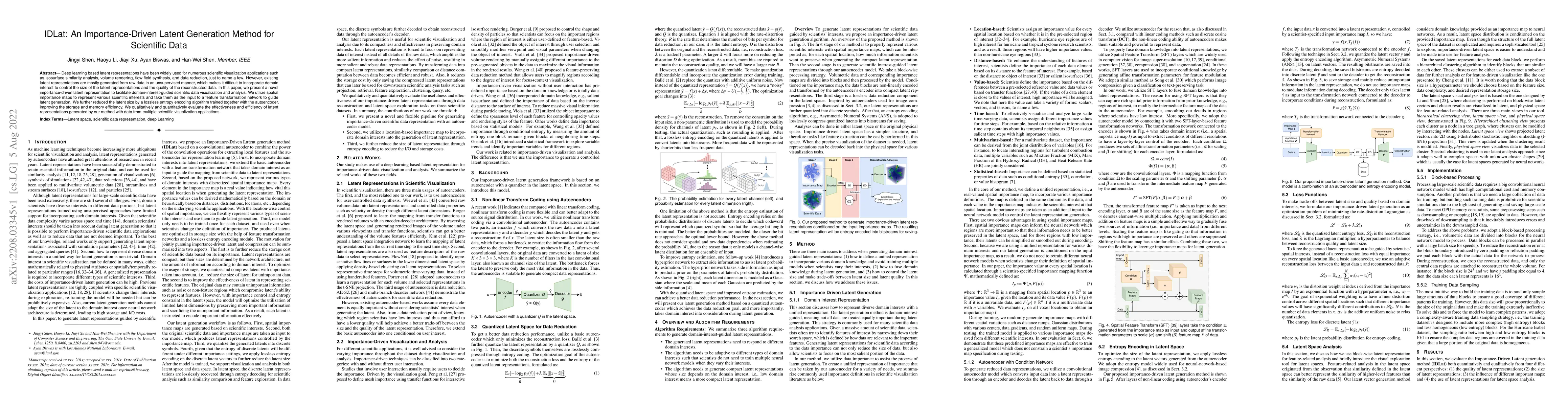 Thumbnail for IDLat: An Importance-Driven Latent Generation Method for Scientific Data