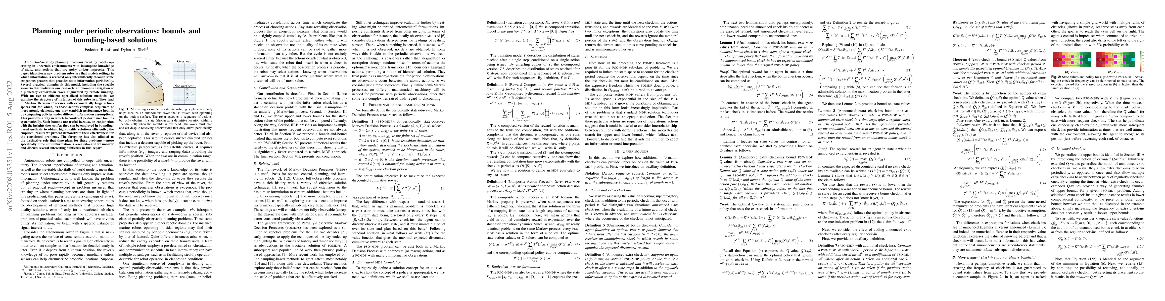 Thumbnail for Planning under periodic observations: bounds and bounding-based
  solutions