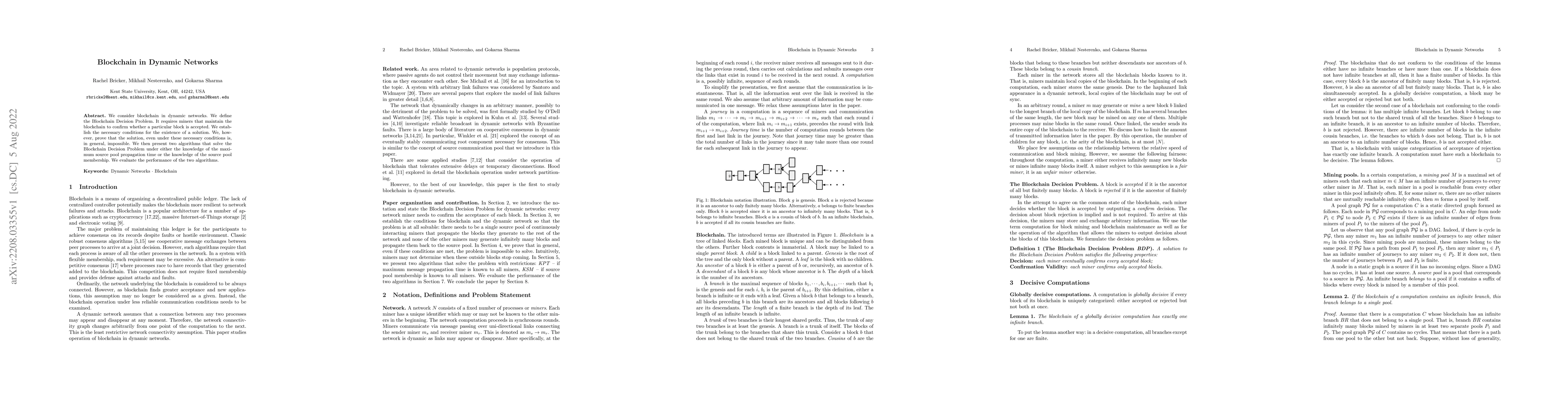 Thumbnail for Blockchain in Dynamic Networks