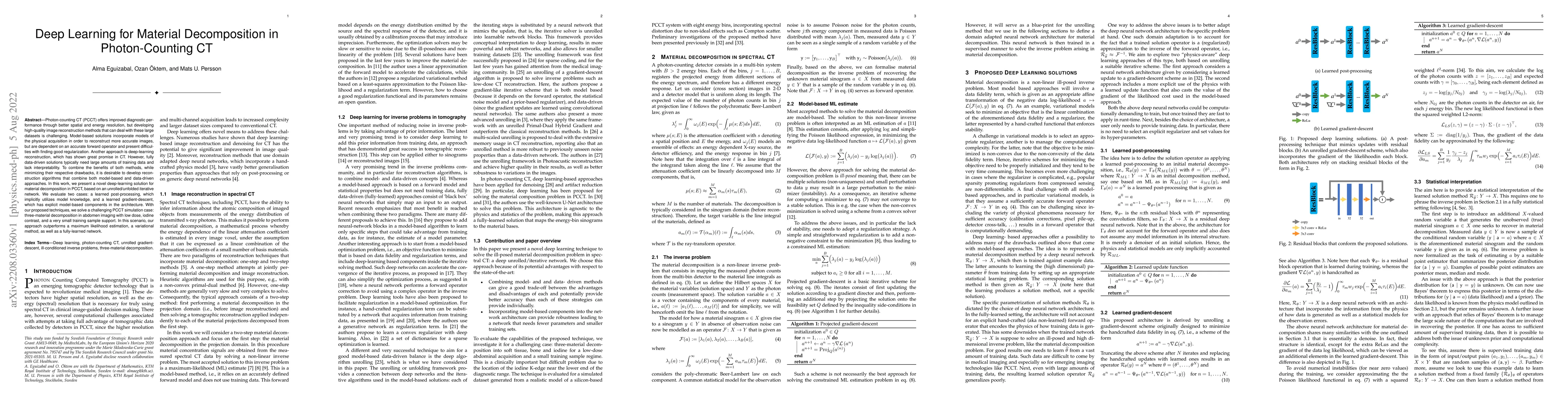 Thumbnail for Deep Learning for Material Decomposition in Photon-Counting CT