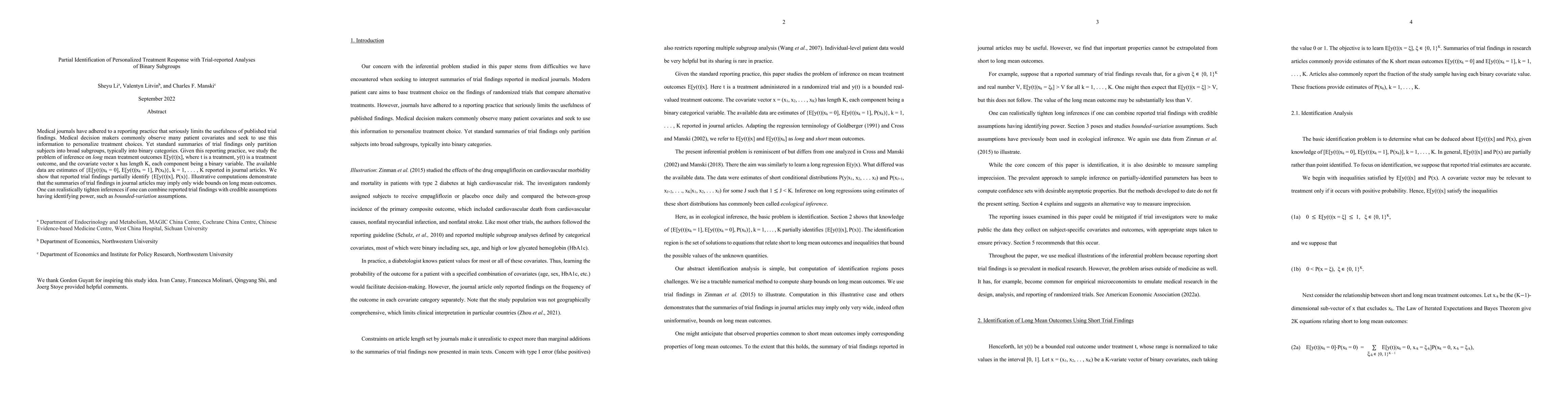 Thumbnail for Partial Identification of Personalized Treatment Response with
  Trial-reported Analyses of Binary Subgroups