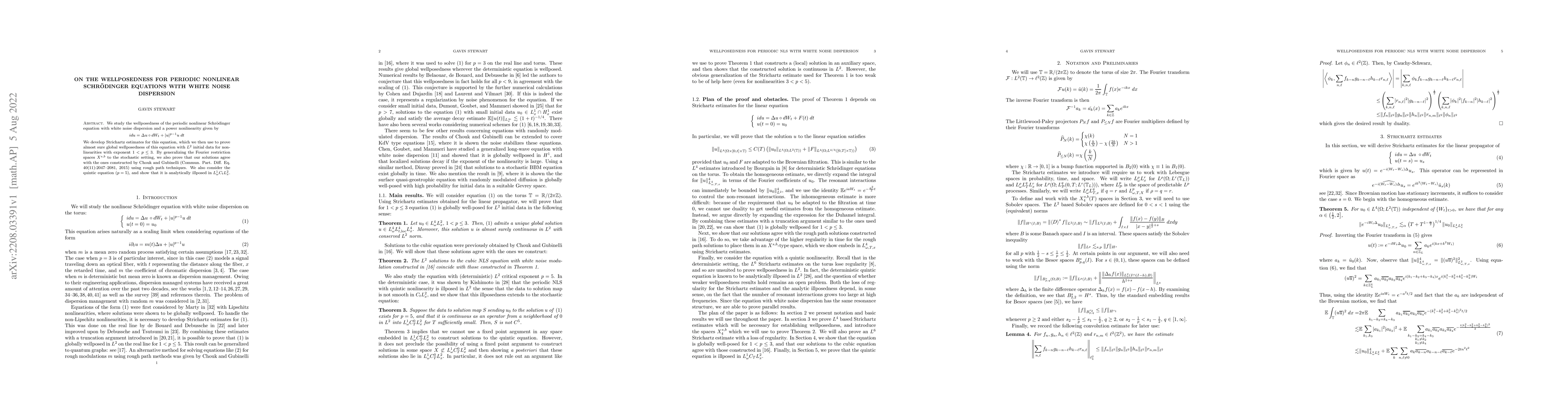 Thumbnail for On the wellposedness for periodic nonlinear Schr\"odinger equations with
  white noise dispersion