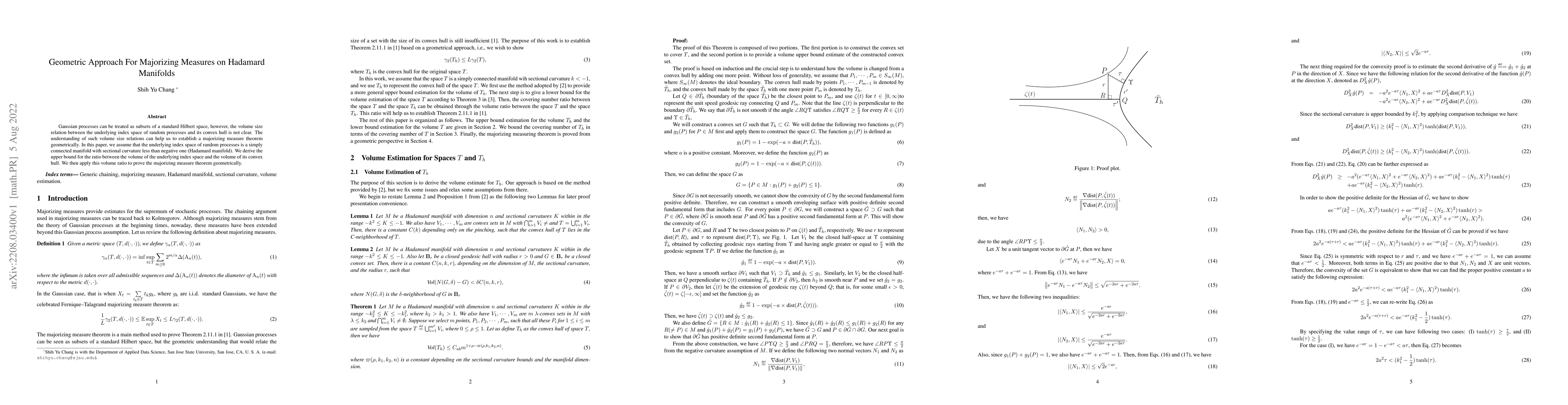 Thumbnail for Geometric Approach For Majorizing Measures on Hadamard Manifolds