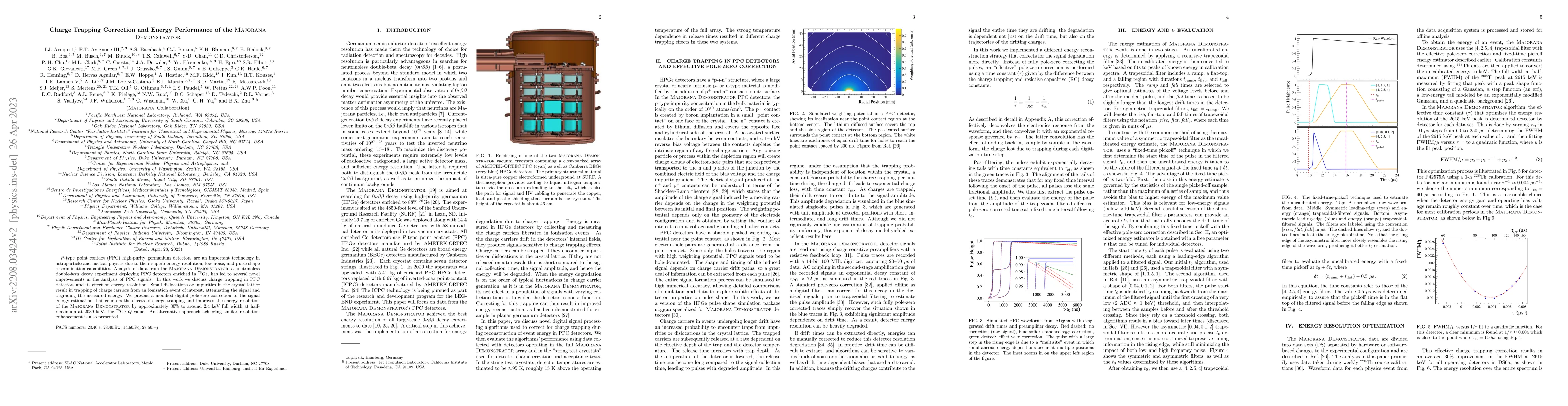 Thumbnail for Charge Trapping and Energy Performance of the MAJORANA DEMONSTRATOR