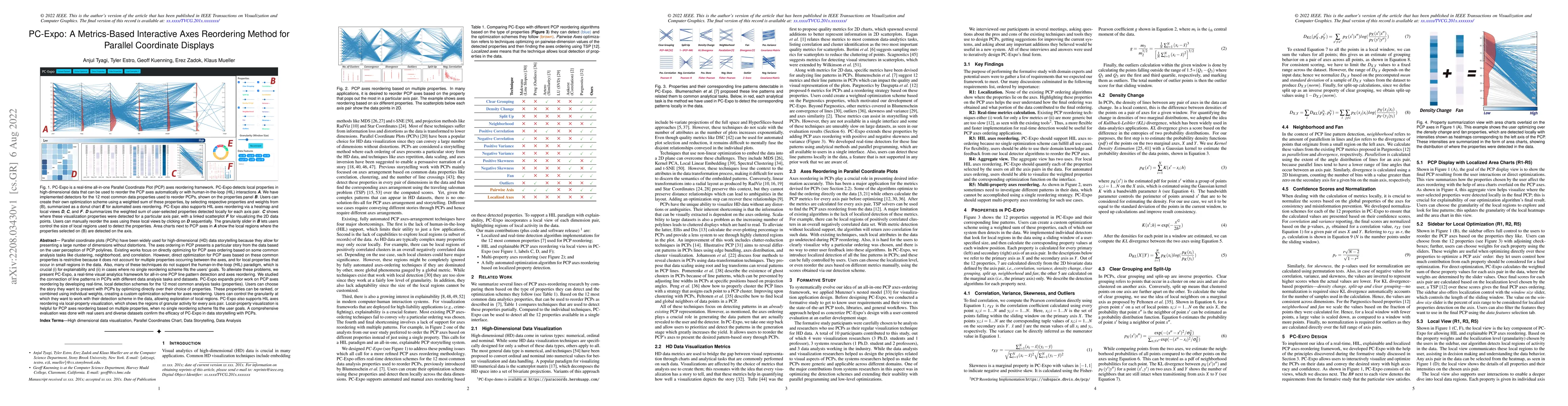 Thumbnail for PC-Expo: A Metrics-Based Interactive Axes Reordering Method for Parallel
  Coordinate Displays