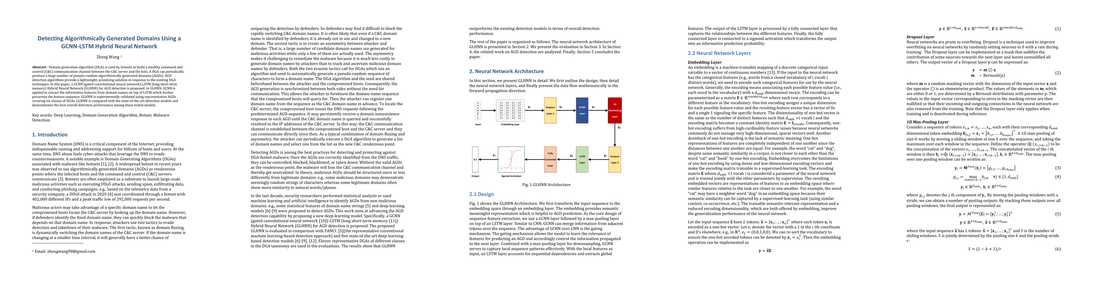 Thumbnail for Detecting Algorithmically Generated Domains Using a GCNN-LSTM Hybrid
  Neural Network