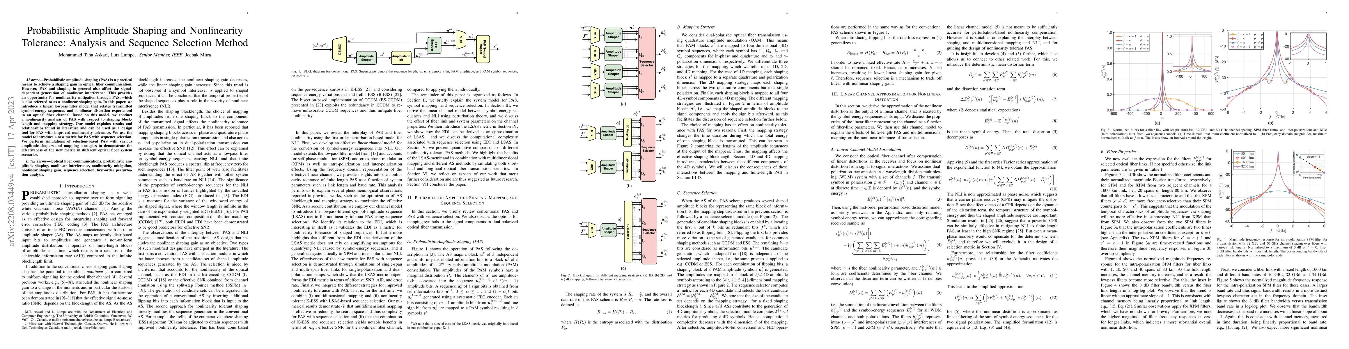 Thumbnail for Probabilistic Amplitude Shaping and Nonlinearity Tolerance: Analysis and
  Sequence Selection Method