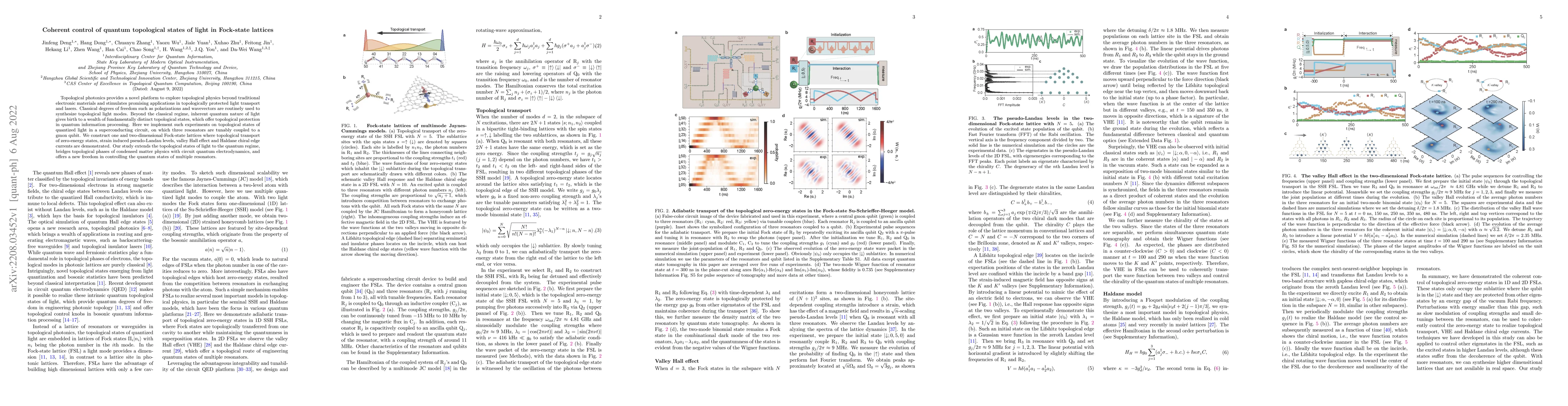 Thumbnail for Coherent control of quantum topological states of light in Fock-state
  lattices