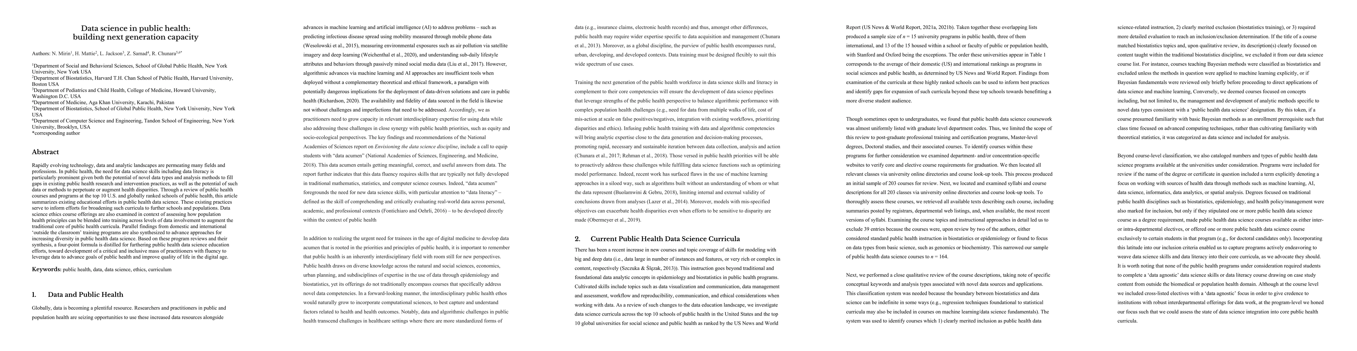 Thumbnail for Data science in public health: building next generation capacity