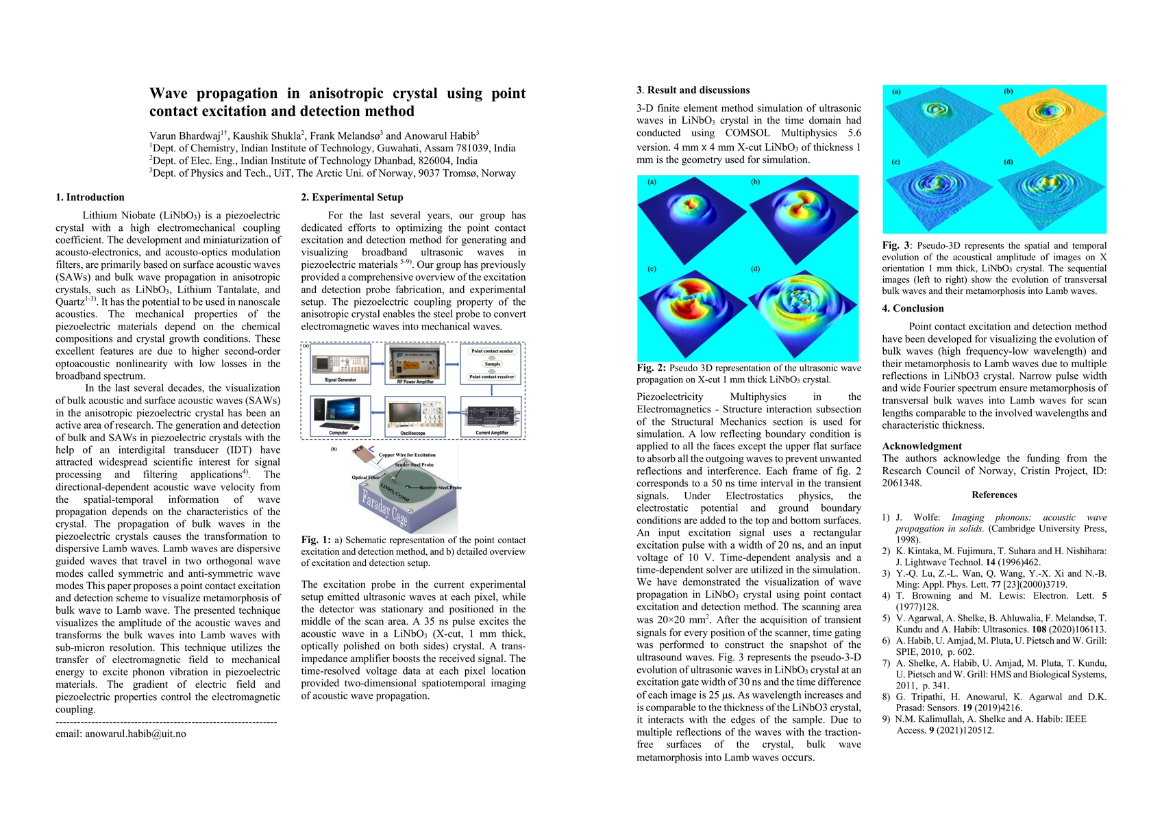 Thumbnail for Wave propagation in anisotropic crystal using point contact excitation
  and detection method