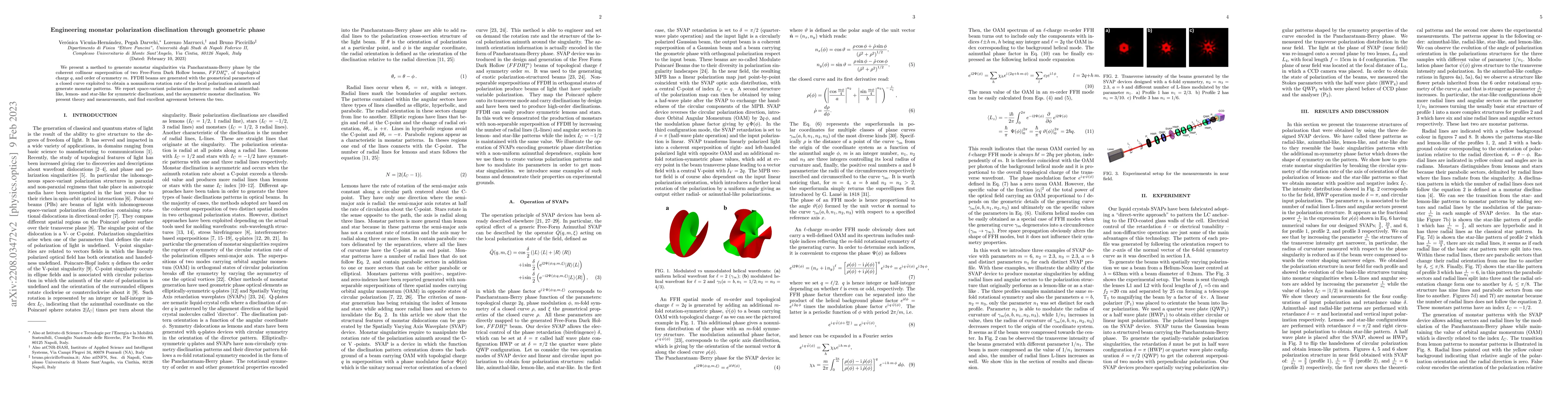 Thumbnail for Engineering monstar polarization disclination through geometric phase