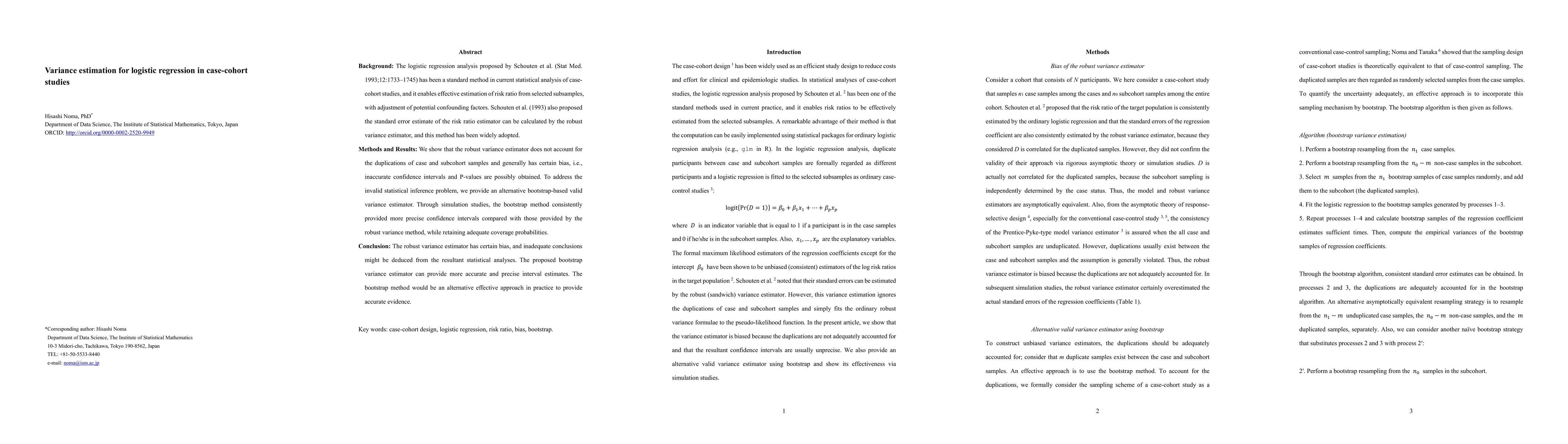 Thumbnail for Variance estimation for logistic regression in case-cohort studies