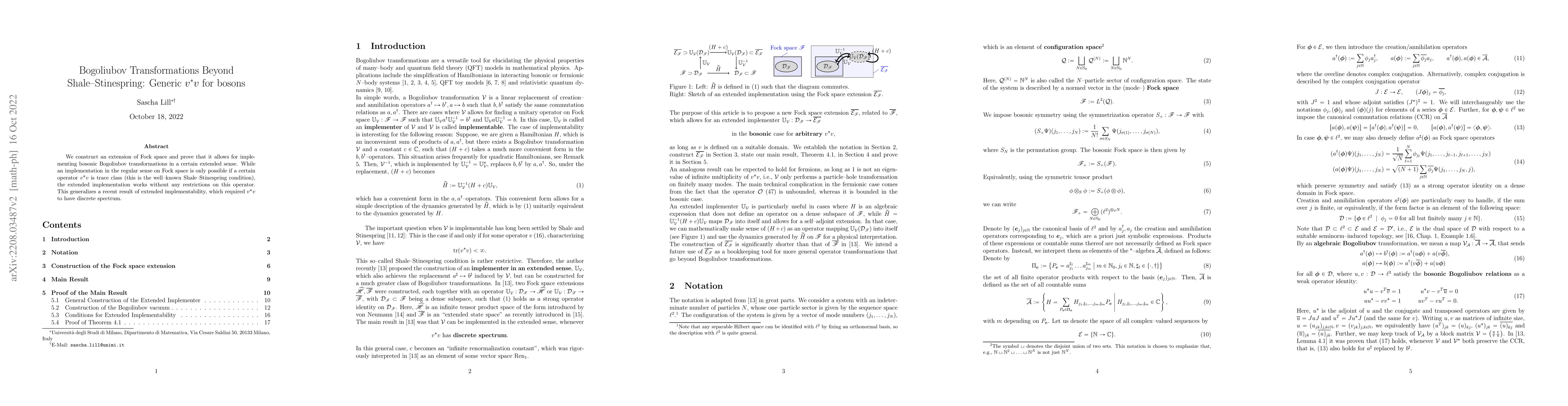Thumbnail for Bogoliubov Transformations Beyond Shale-Stinespring: Generic $ v^* v $
  for bosons