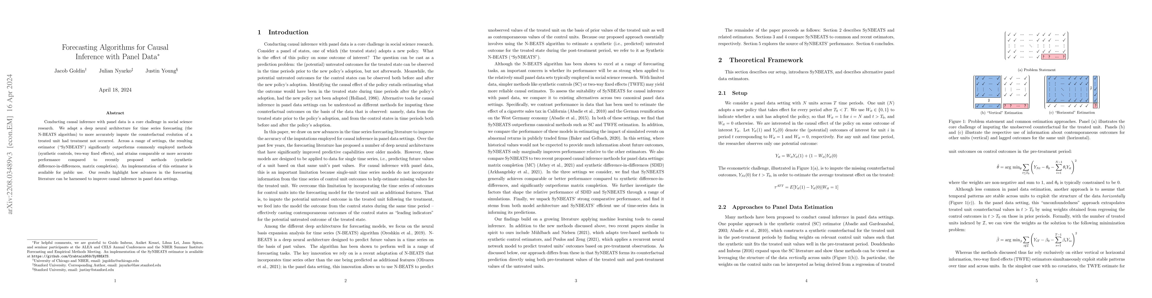 Thumbnail for Forecasting Algorithms for Causal Inference with Panel Data