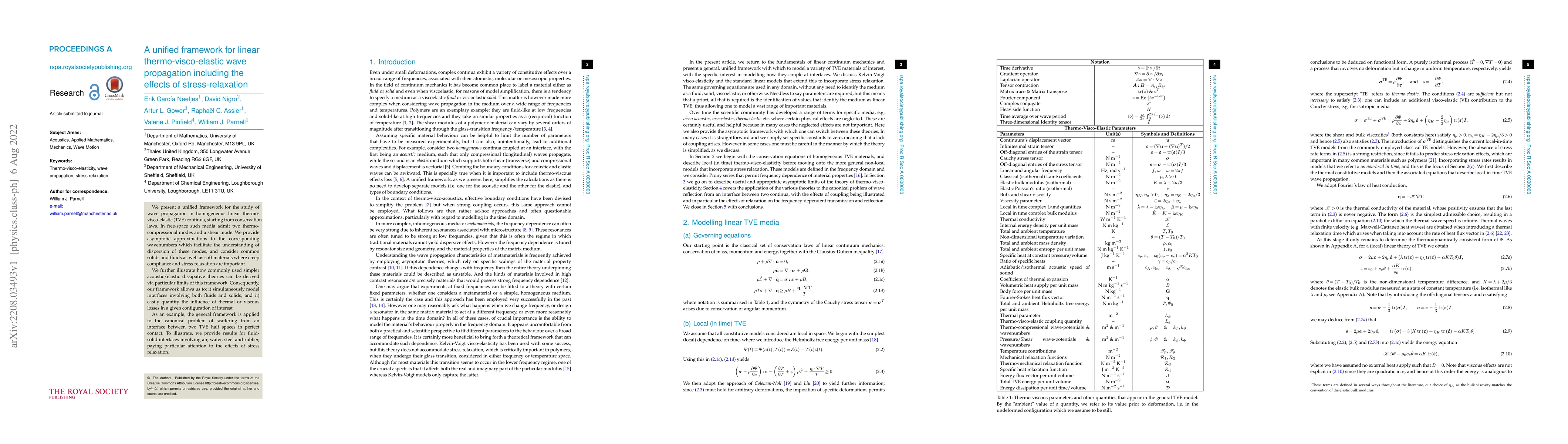Thumbnail for A unified framework for linear thermo-visco-elastic wave propagation
  including the effects of stress-relaxation