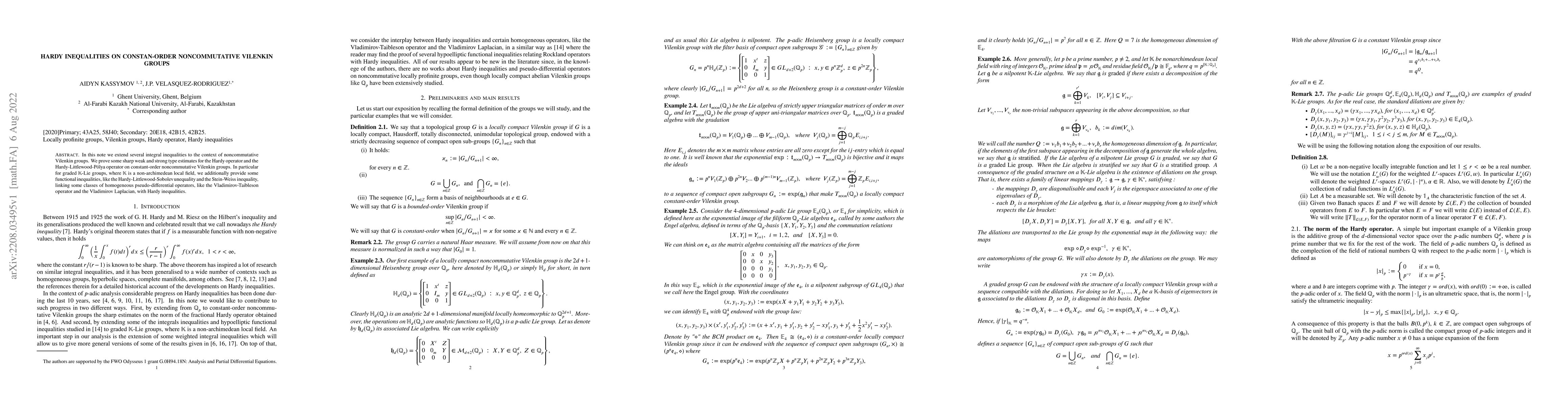 Thumbnail for Hardy inequalities on constant-order noncommutative Vilenkin groups