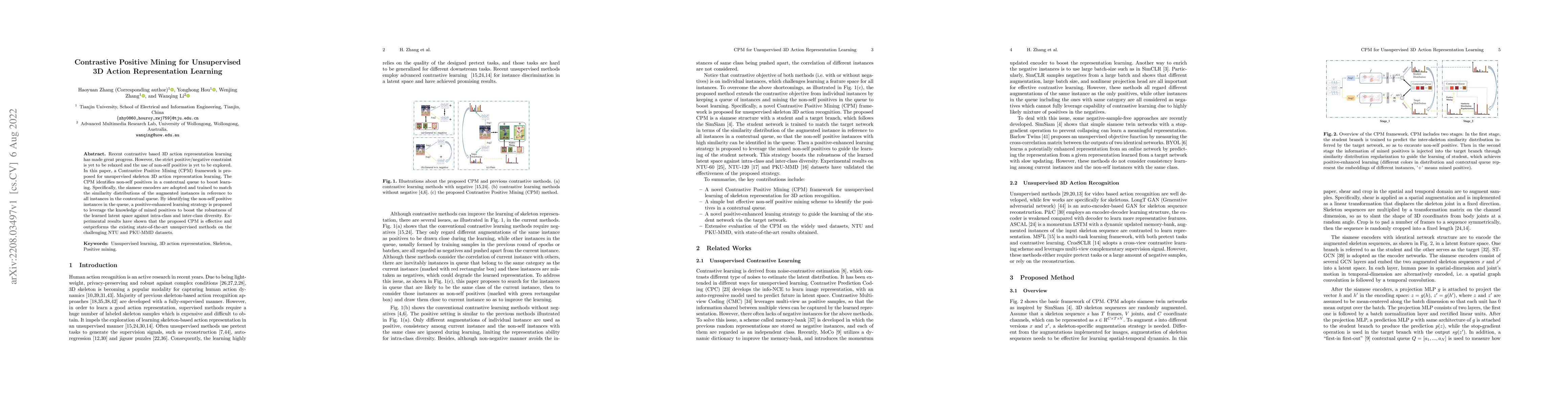Thumbnail for Contrastive Positive Mining for Unsupervised 3D Action Representation
  Learning