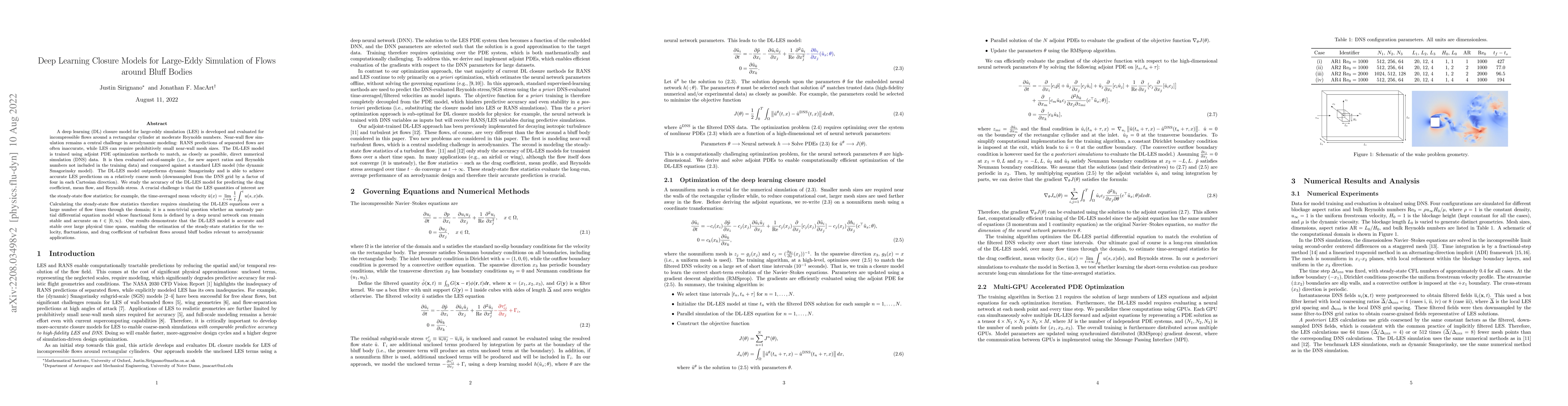 Thumbnail for Deep Learning Closure Models for Large-Eddy Simulation of Flows around
  Bluff Bodies