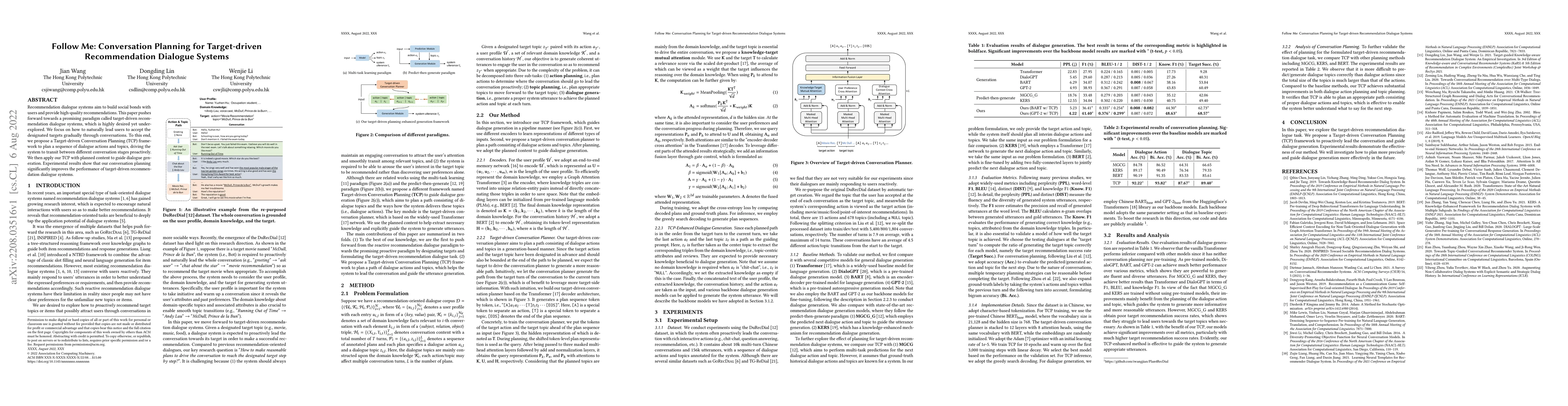 Thumbnail for Follow Me: Conversation Planning for Target-driven Recommendation
  Dialogue Systems