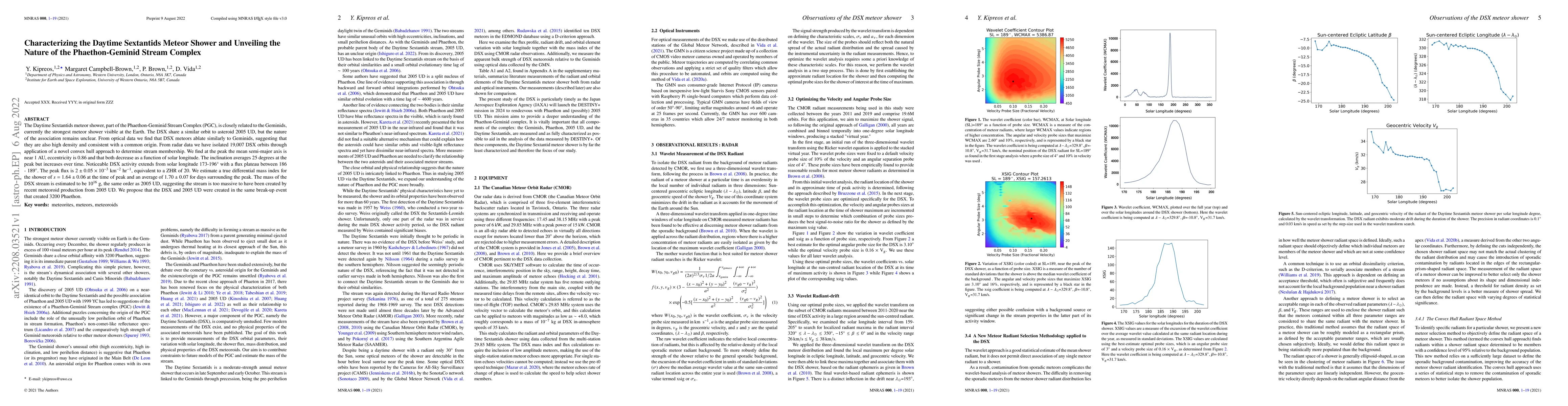 Thumbnail for Characterizing the Daytime Sextantids Meteor Shower and Unveiling the
  Nature of the Phaethon-Geminid Stream Complex