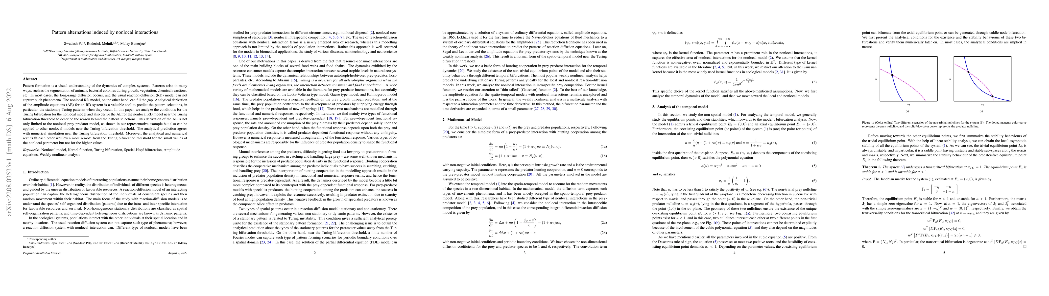 Thumbnail for Pattern alternations induced by nonlocal interactions