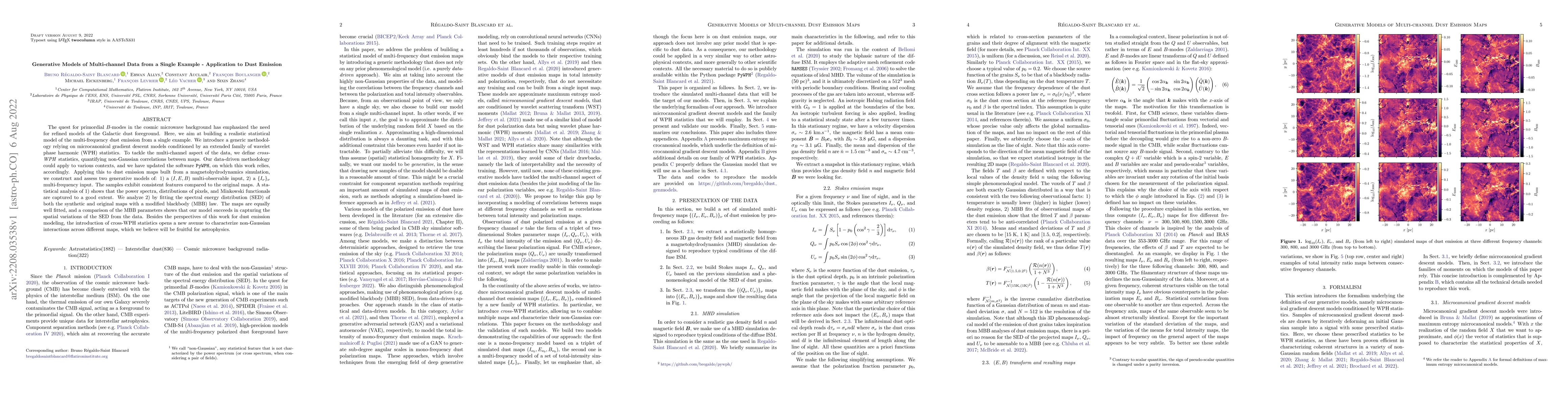 Thumbnail for Generative Models of Multi-channel Data from a Single Example --
  Application to Dust Emission