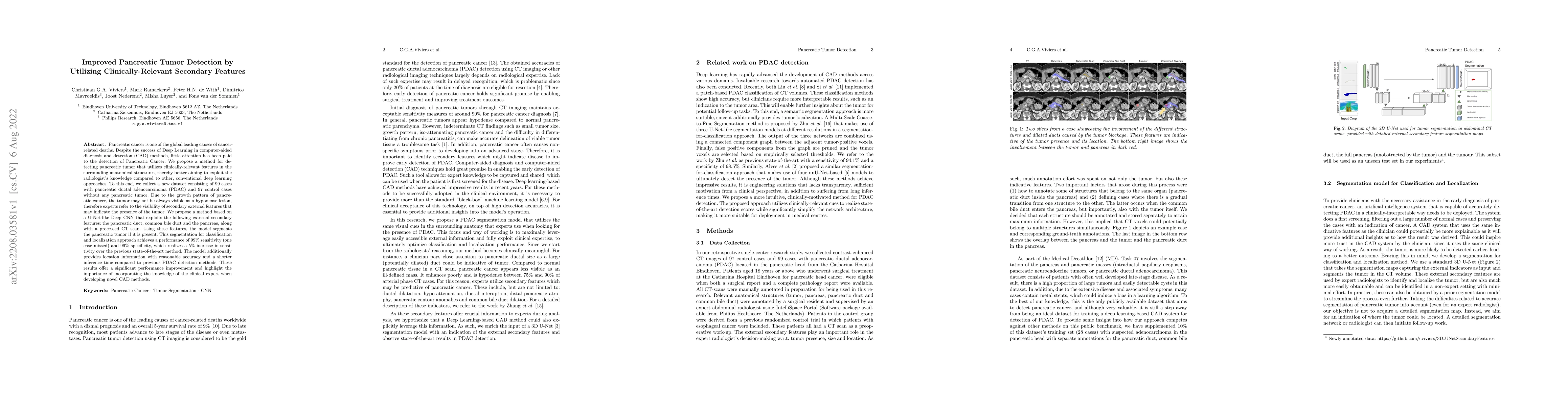 Thumbnail for Improved Pancreatic Tumor Detection by Utilizing Clinically-Relevant
  Secondary Features