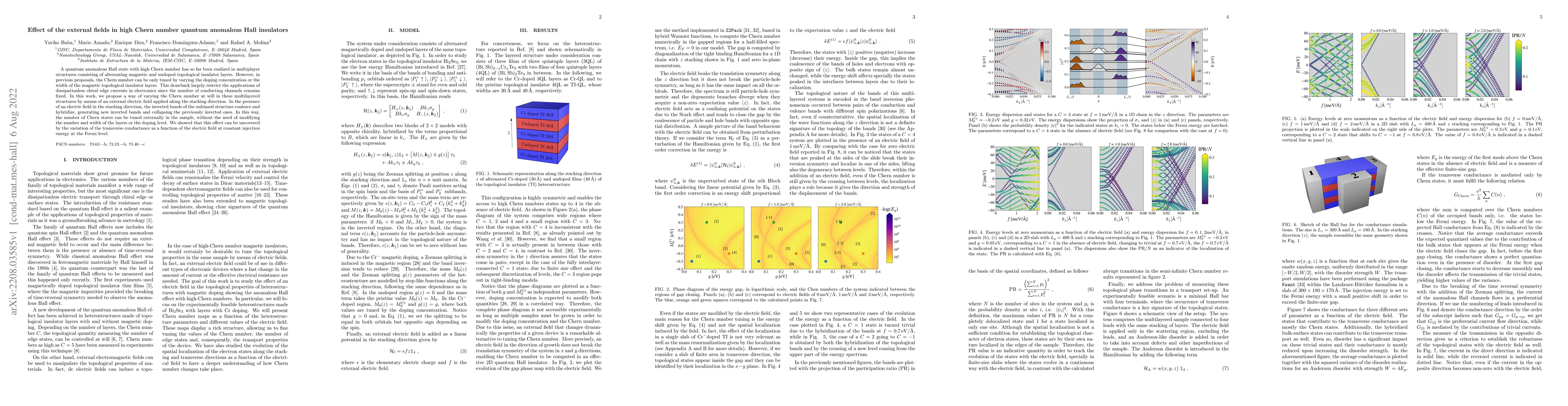 Thumbnail for Effect of the external fields in high Chern number quantum anomalous
  Hall insulators