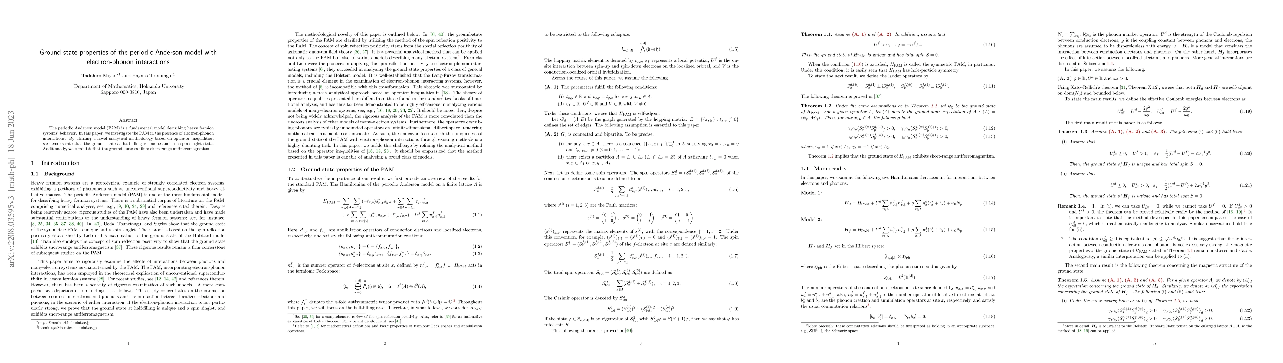 Thumbnail for Ground state properties of the periodic Anderson model with
  electron-phonon interactions