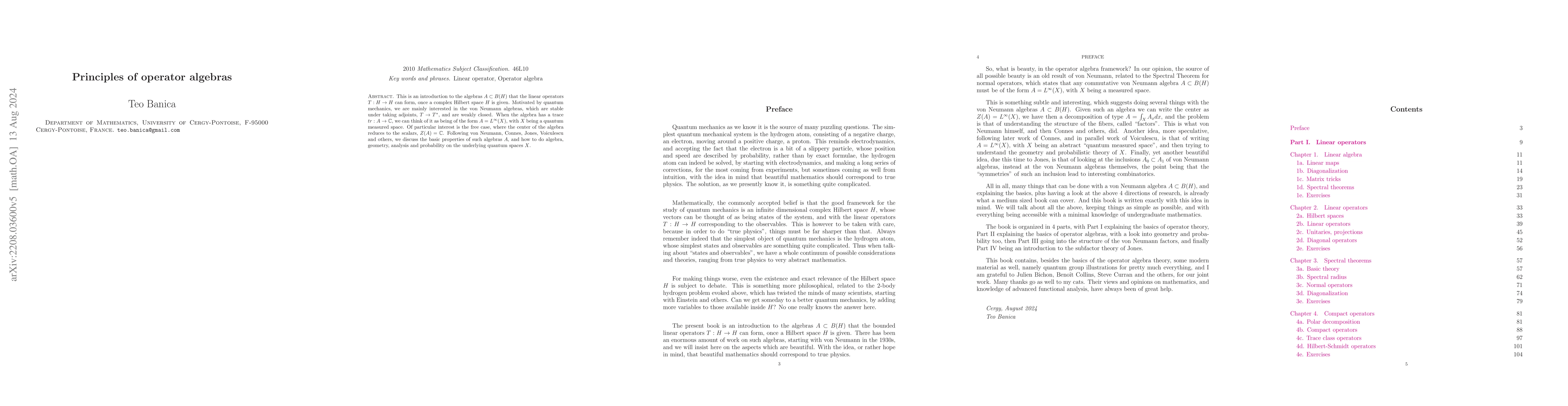 Thumbnail for Principles of operator algebras