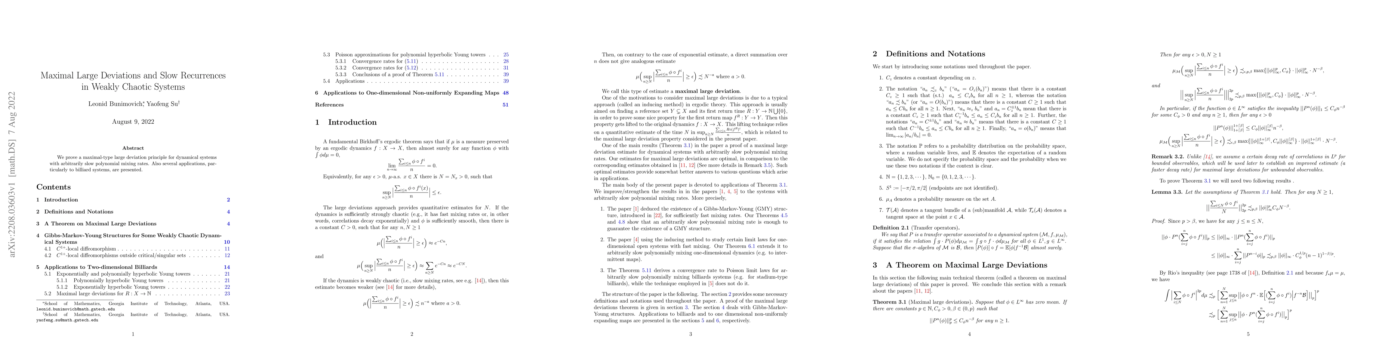 Thumbnail for Maximal Large Deviations and Slow Recurrences in Weakly Chaotic Systems