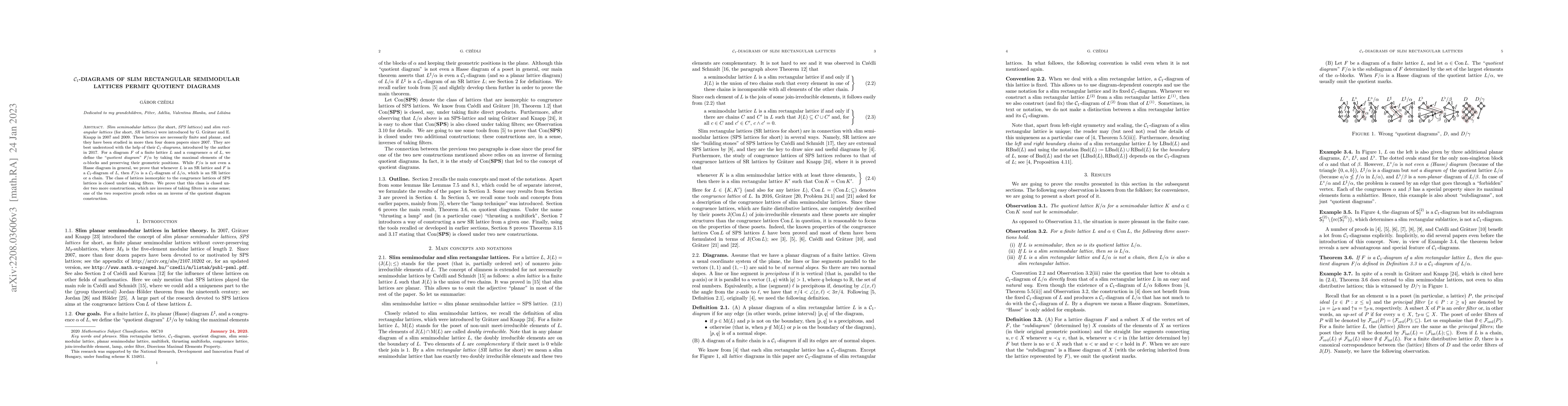 Thumbnail for $\mathcal C_1$-diagrams of slim rectangular semimodular lattices permit
  quotient diagrams