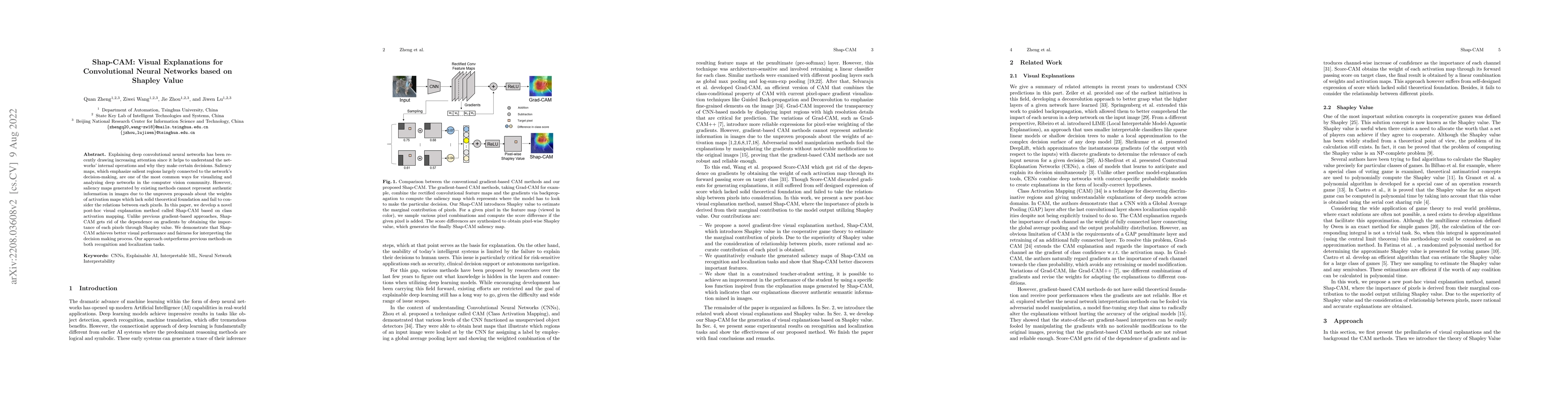 Thumbnail for Shap-CAM: Visual Explanations for Convolutional Neural Networks based on
  Shapley Value