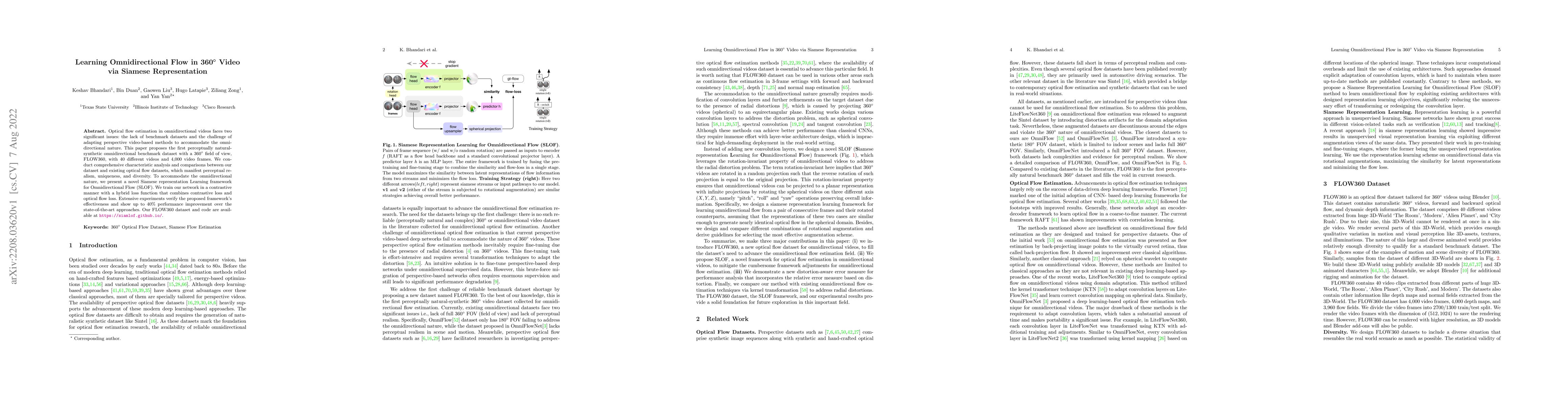 Thumbnail for Learning Omnidirectional Flow in 360-degree Video via Siamese
  Representation