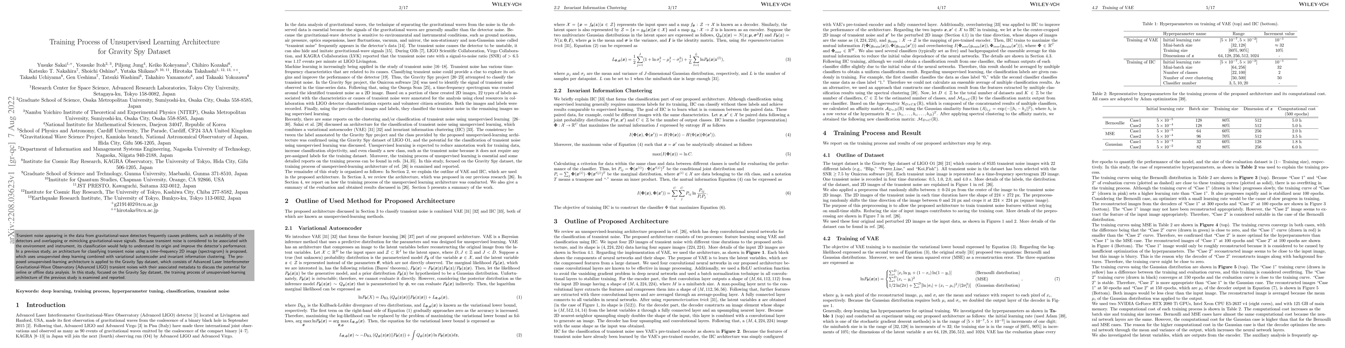 Thumbnail for Training Process of Unsupervised Learning Architecture for Gravity Spy
  Dataset