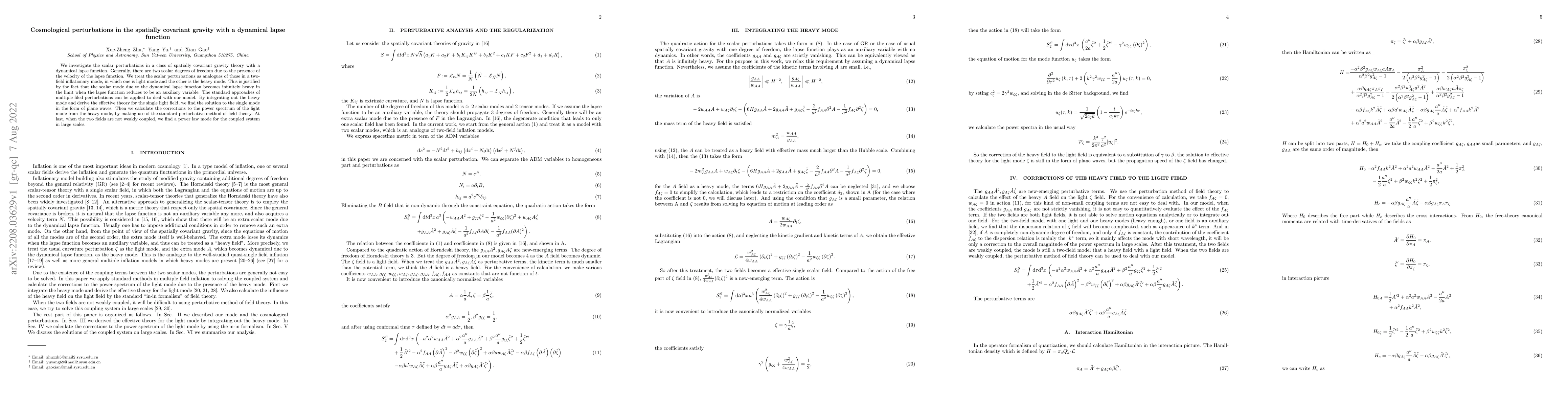 Thumbnail for Cosmological perturbations in the spatially covariant gravity with a
  dynamical lapse function