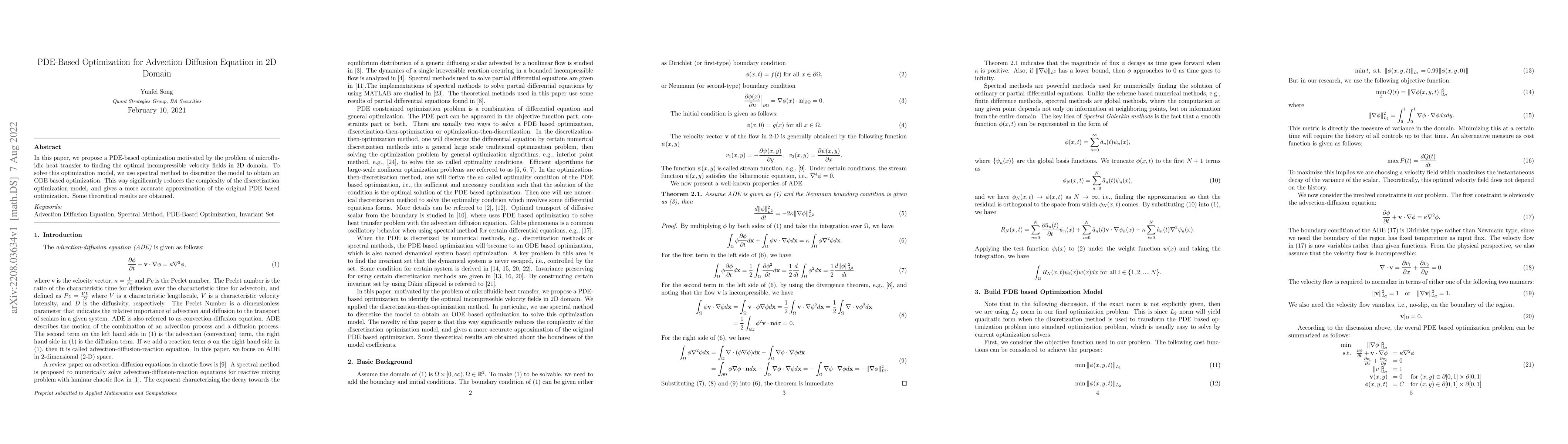 Thumbnail for PDE-Based Optimization for Advection Diffusion Equation in 2D Domain