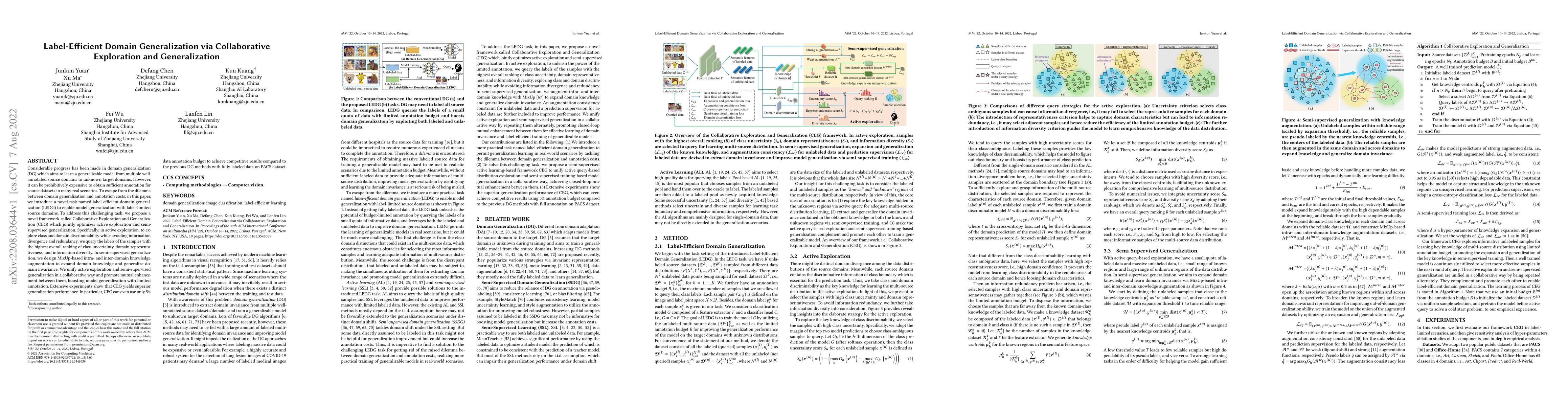 Thumbnail for Label-Efficient Domain Generalization via Collaborative Exploration and
  Generalization