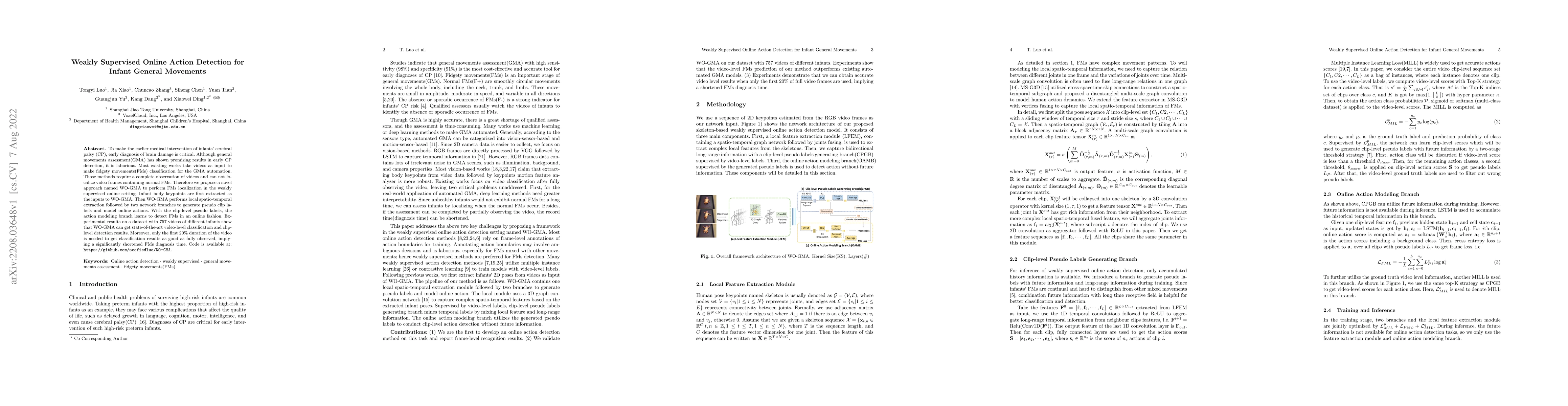 Thumbnail for Weakly Supervised Online Action Detection for Infant General Movements