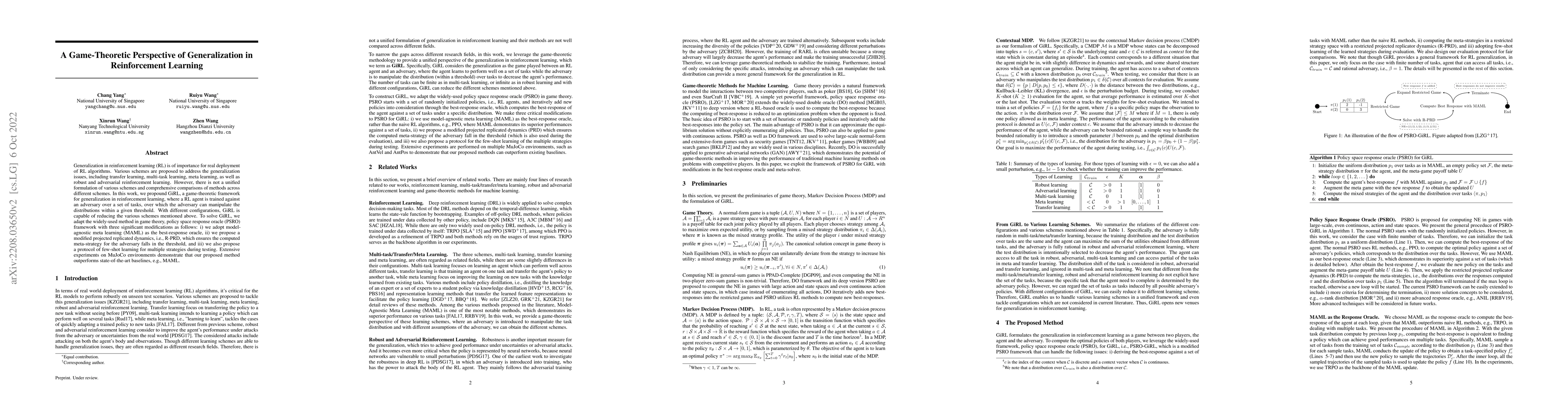 Thumbnail for A Game-Theoretic Perspective of Generalization in Reinforcement Learning