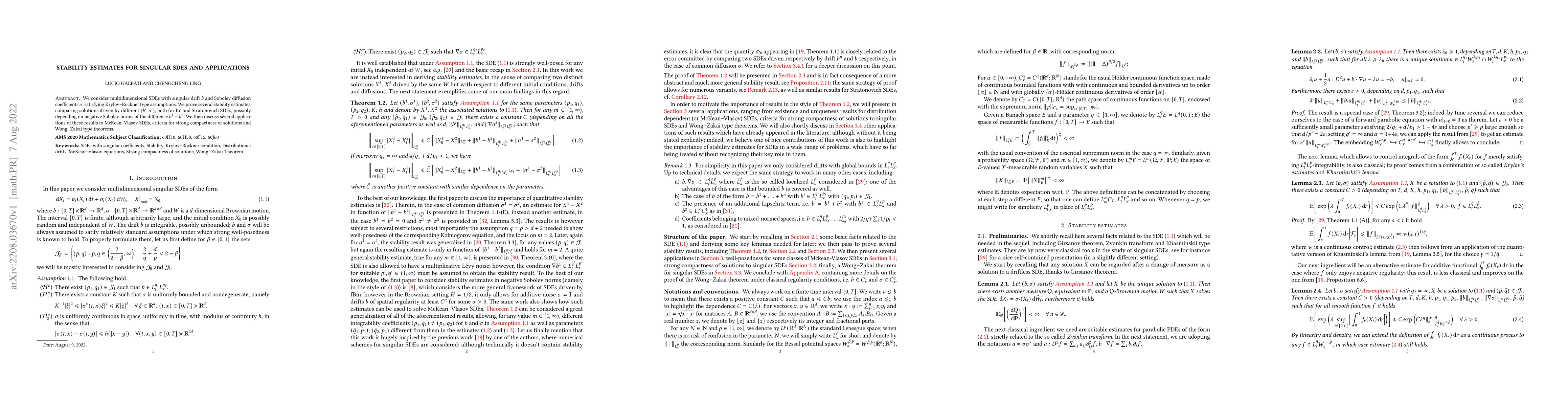 Thumbnail for Stability estimates for singular SDEs and applications