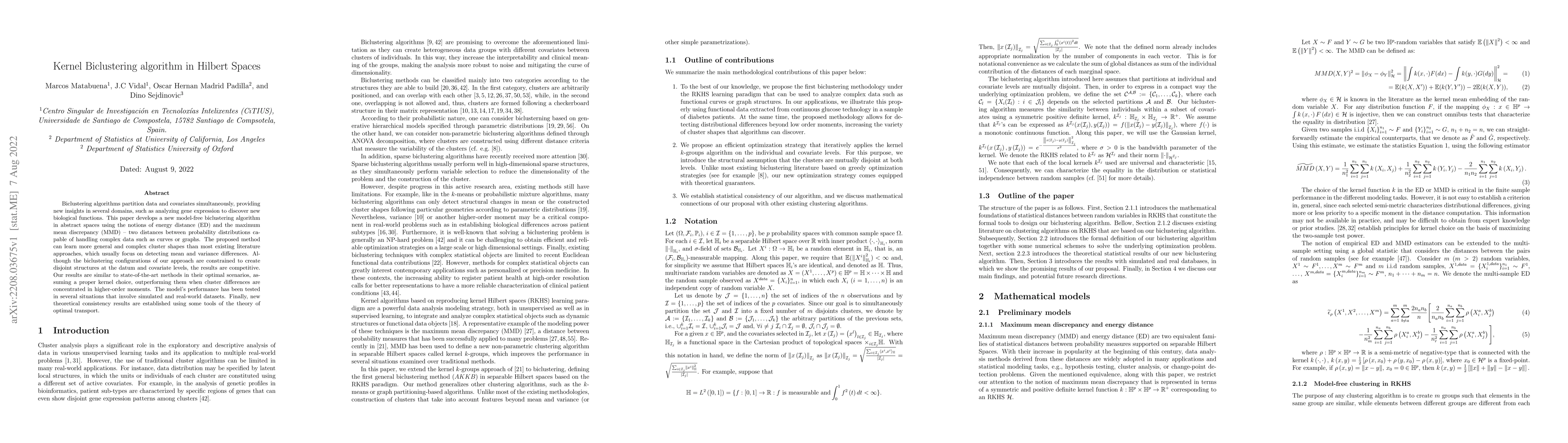Thumbnail for Kernel Biclustering algorithm in Hilbert Spaces