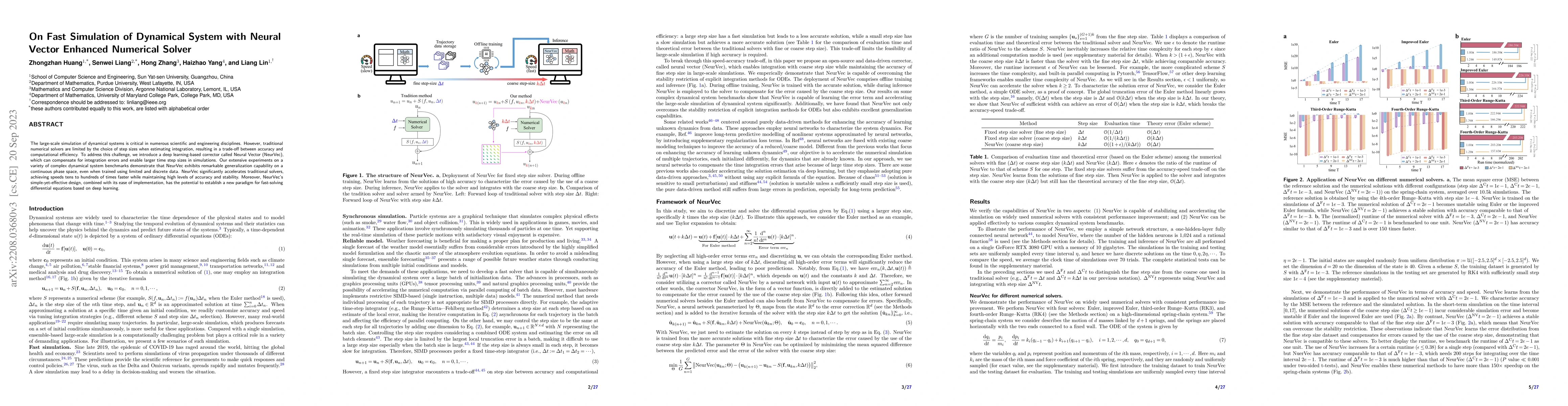 Thumbnail for On Fast Simulation of Dynamical System with Neural Vector Enhanced
  Numerical Solver