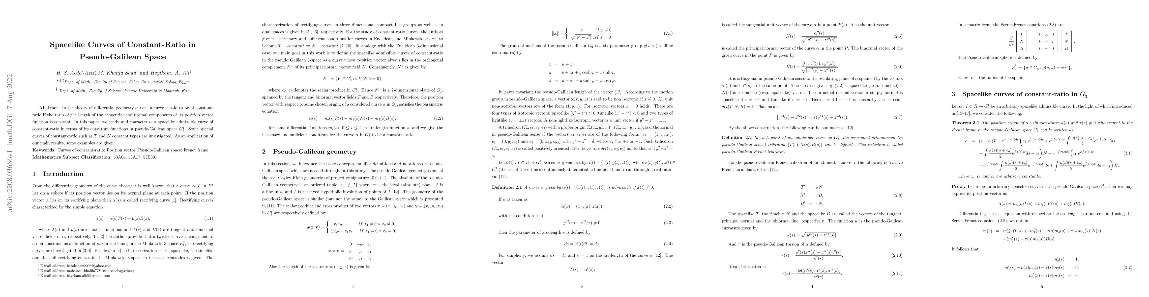Thumbnail for Spacelike Curves of Constant-Ratio in Pseudo-Galilean Space