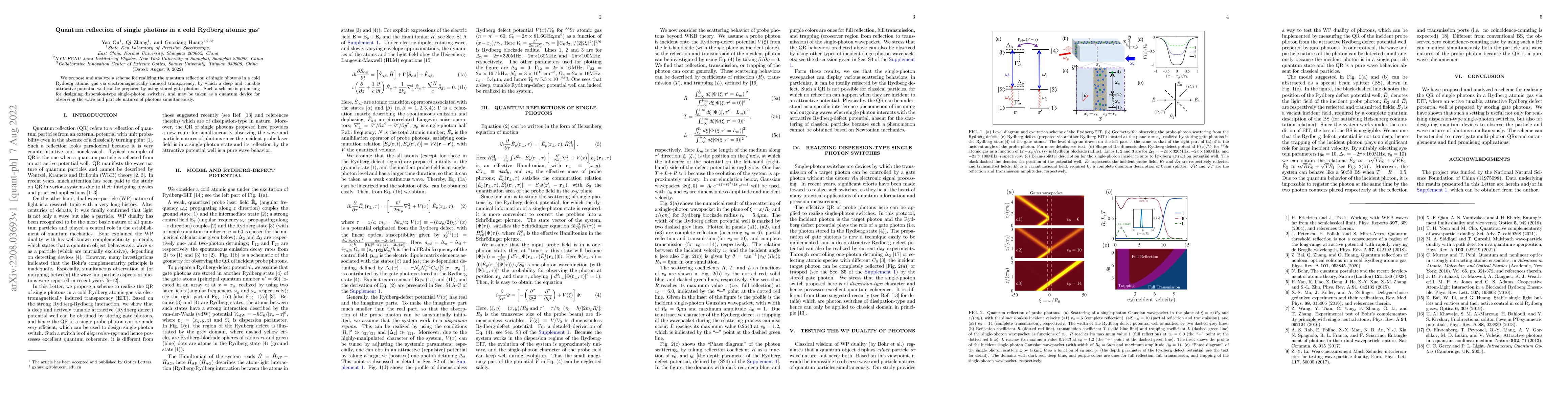 Thumbnail for Quantum reflection of single photons in a cold Rydberg atomic gas