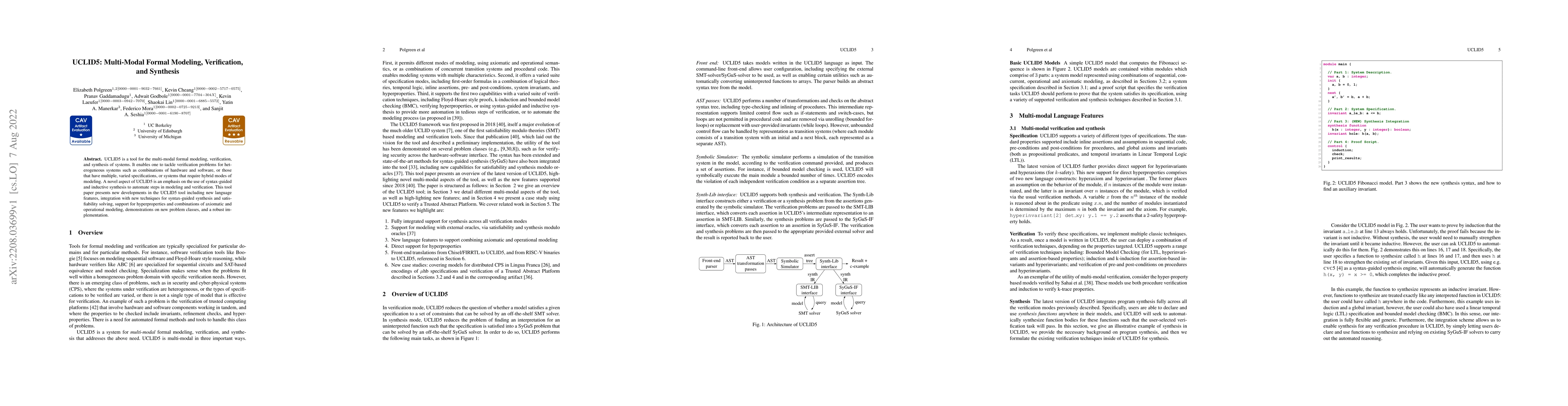 Thumbnail for UCLID5: Multi-Modal Formal Modeling, Verification, and Synthesis